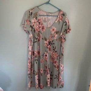 Mint floral dress